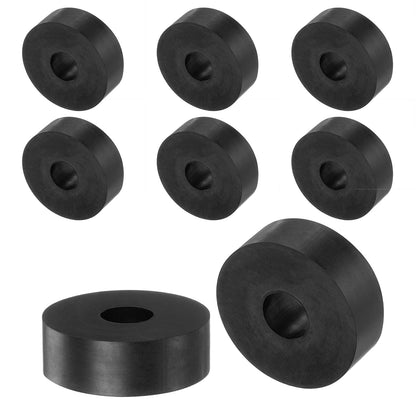 uxcell 8pcs Rubber Spacers 1-1/2" OD, 1/2" ID, 1/2" Height Round Anti Vibration Spacer Rubber Bushing Grommets Thick Rubber Washers for Home Car Accessories