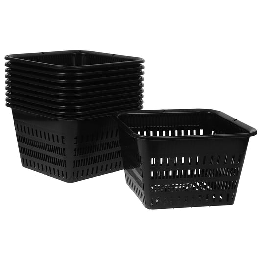 BESPORTBLE Aquatic Plant Basket, 10Pcs Square Mesh Net Pot - Hydroponic Planting Basket for Ponds Fish Tank Hydroponics