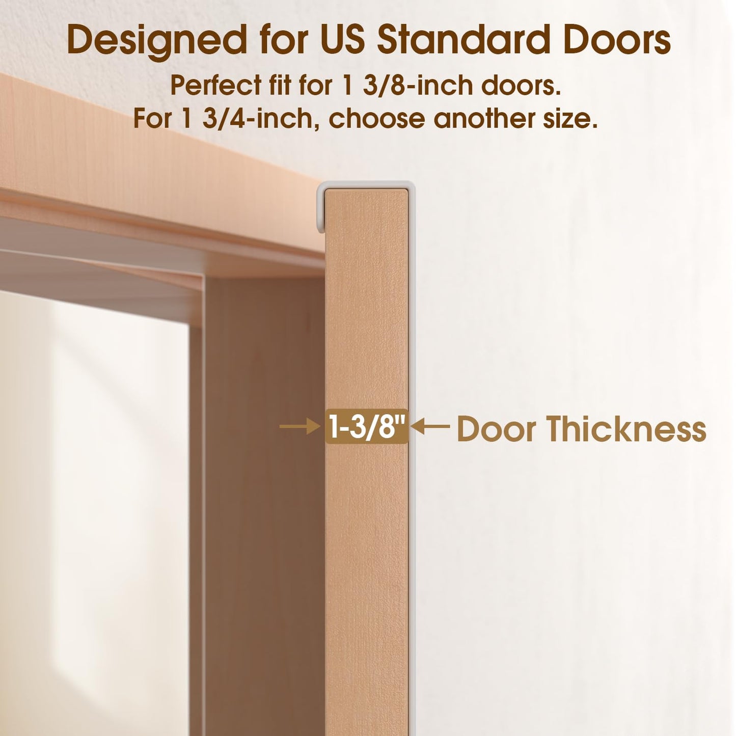 Long Over The Door Hooks, Heavy Duty Door Hanger for Winter Coat, with 15.75" Extended Arms for Easier Access by Women, L16C, Fits Standard 1 3/8'' Doors, Towel Racks Organization for Bathroom, White