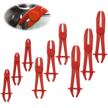 9-Pack Hose Pinch Off Pliers, Line Clamps Pinch Pliers, for Use While Repairing Coolant, Brake, Vacuum and Fuel Systems (Red, 3 Sizes)