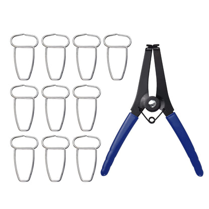 Spring Clamp Pliers with 10 Miter Clamps Woodworking Tool Miter Pliers and Clips for Frames Moldings Composite Miter Corners