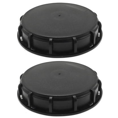ZUDKSUY 2 Pcs Plastic IBC Storage Tank Caps, Black 6 Inch Leak-Proof Design IBC Tote Tank Cover with Gasket for Chemical Industrial Liquid Storage Tank