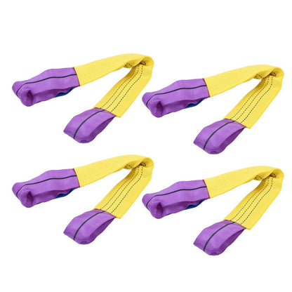 Tie Down Straps,4pcs Recovery Alloy Wheel Securing Link Straps Trailer Yellow/Purple