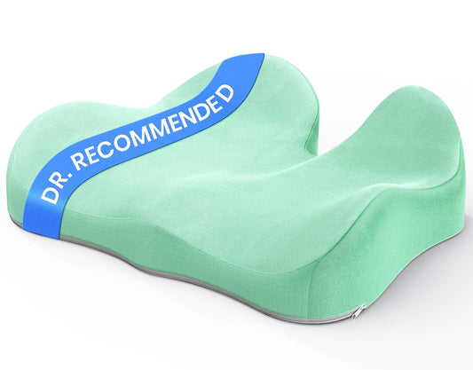 Benazcap Seat Cushion - Memory Foam Car Seat Pad - Sciatica & Lower Back Pain Relief - Car Seat Cushions for Driving - Road Trip Essentials for Drivers, Green