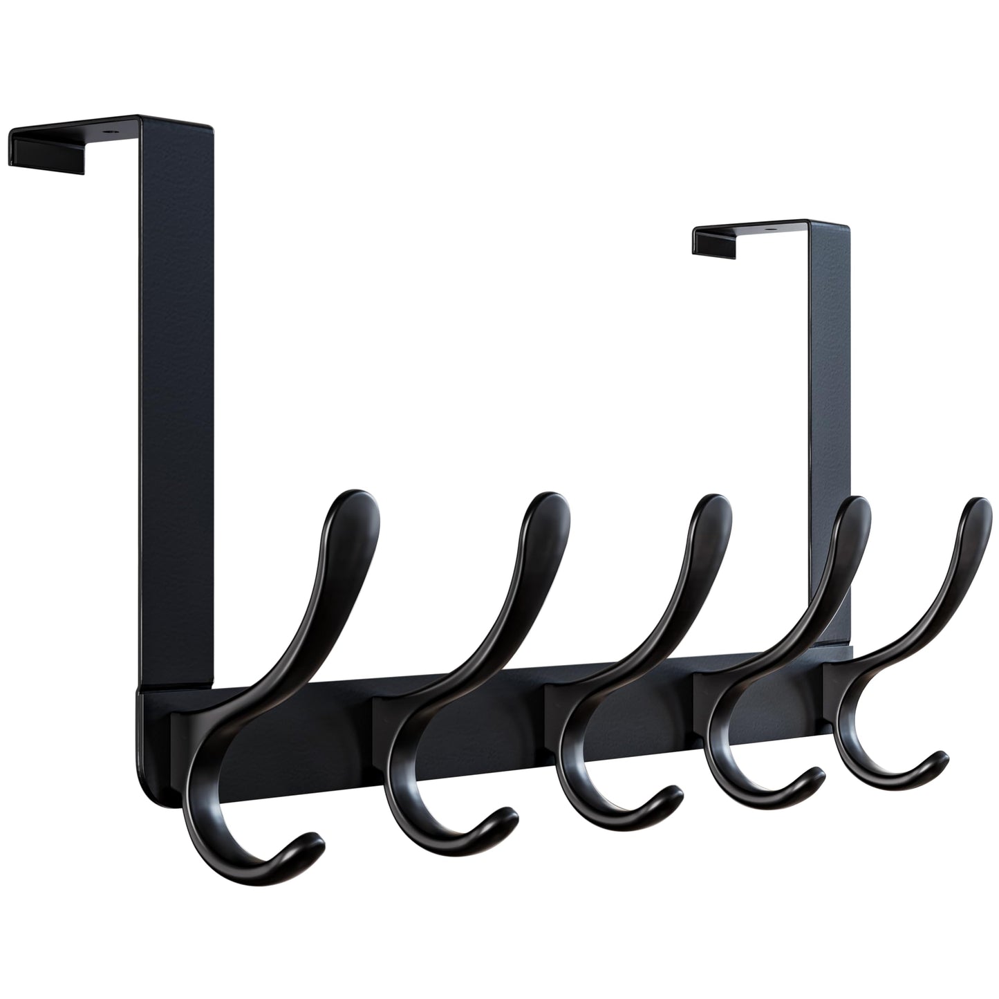 WEBI Over The Door Hooks for Hanging,Door Hanger,Over The Door Towel Rack,Over Door Coat Rack for Towels,Clothes,Bathroom,Black