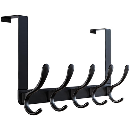 WEBI Over The Door Hooks for Hanging,Door Hanger,Over The Door Towel Rack,Over Door Coat Rack for Towels,Clothes,Bathroom,Black