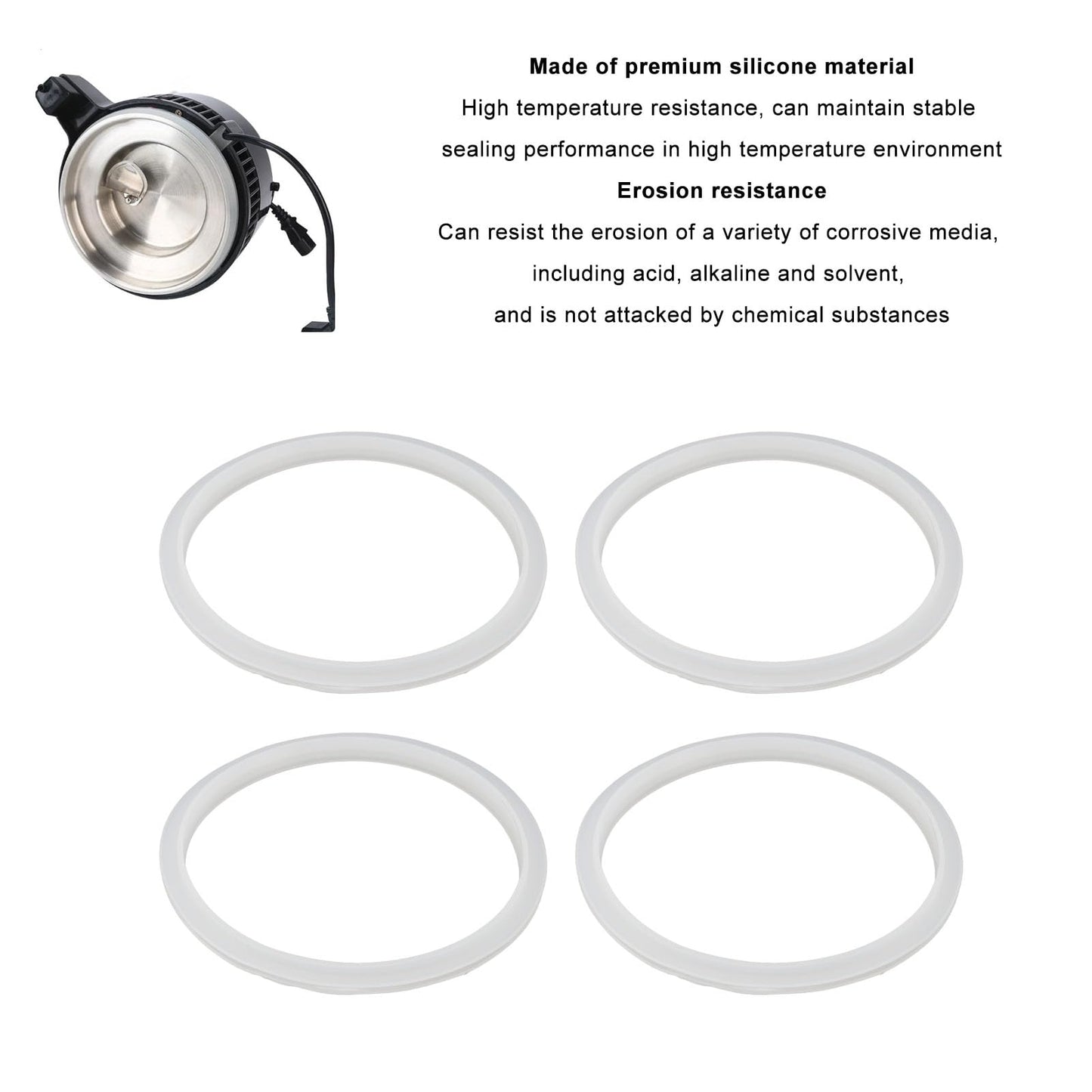 4PCS Silicone Sealing for Water Distiller, O Rings Sealing Still Water Distiller, Water Distiller Gaskets Spare Parts for Still Water Distiller (4L)