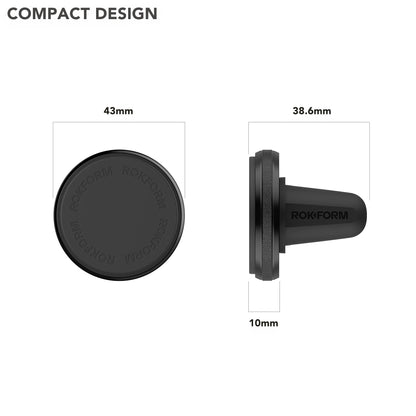 Rokform - Magnetic Air Vent Mount, Super Grip Car Truck & Van Vent Clip, Aluminum Cell Phone Holder, Removable Vent Magnet Mount, Specially Designed for Rokform Cases (Black)