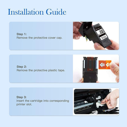 1 Black 245XL Ink Cartridge Replacement for Canon 245 PG-245 XL 245XL 243 XL Ink Cartridge for Pixma TS3420 TR4520 MX492 MX490 TS3425 MG2525 TS3320 MG2524 TS3400 TS3300 TS3429 MG3022 MG2920 Printer