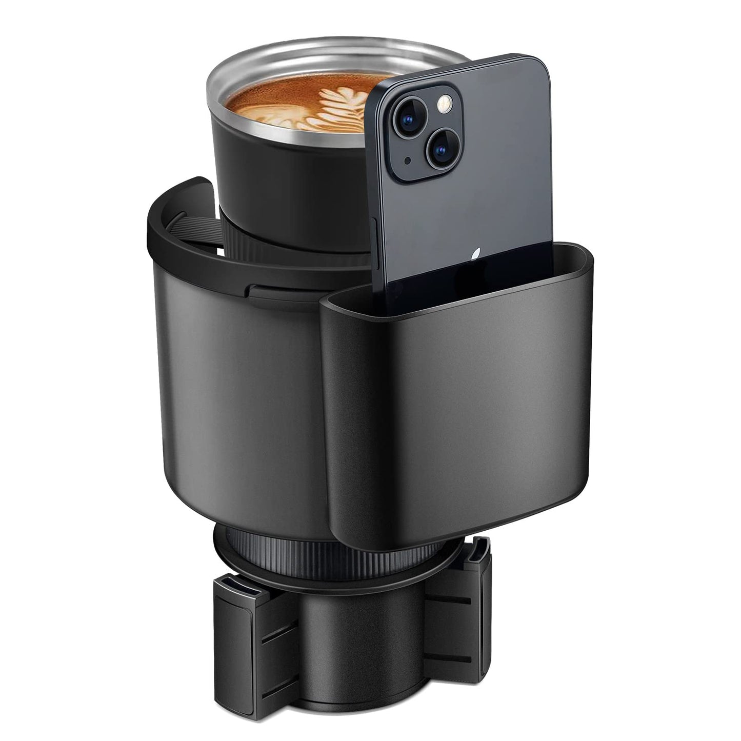 TYKOR Car Cup Holder Expander, 2 in 1 Cup Holder Extender with Adjustable Base, Fits YETI 24/36/46oz, Hydro Flask 20/32/40oz, Other Large Bottles and Mugs in 2.7"-4.2" (16-46 OZ)