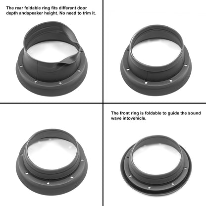 RECOIL SPB65 Foldable Silicone 6.5” Car Speaker Baffle Kits with Egg Crate Foam for Sound Quality Improvement and Speaker Protection Pair