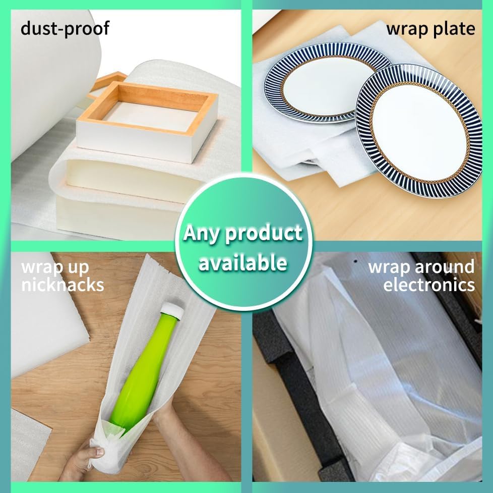 12"x100'Foam Wrap Roll for Packing Moving Supplies, Cushioning Packing Foam Roll for Protect Fragile Items, Shipping Packaging Materials