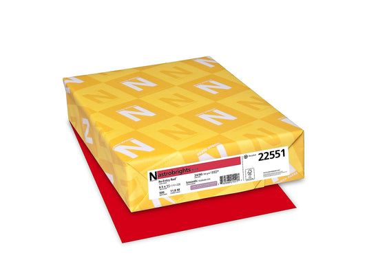 Neenah 21558 Astrobrights Premium Color Paper, 24 lb, 8.5 x 11 Inches, 500 Sheets, Re-Entry Red