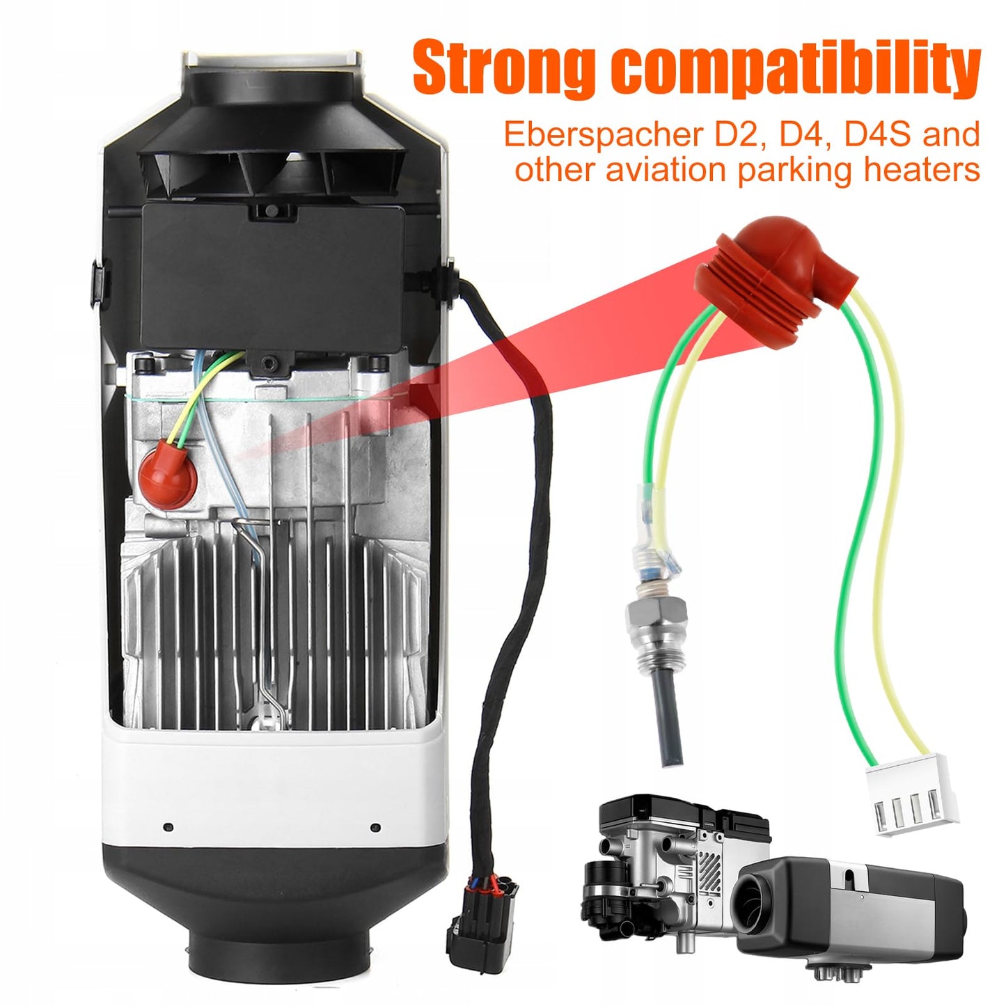 7PCS Glow Plug Repair Kit Air Diesel Heater Plug Service Kit 12V 2KW 5KW 8KW Ceramic Glow Plug Air Diesel Parking Heater Part with Removal Fitting Tool for Parking Heaters