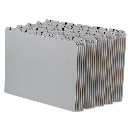 Pendaflex A-Z Top Tab Recycled Gray Pressboard 1/5-Tab File Guides 25 Pack (PN925)