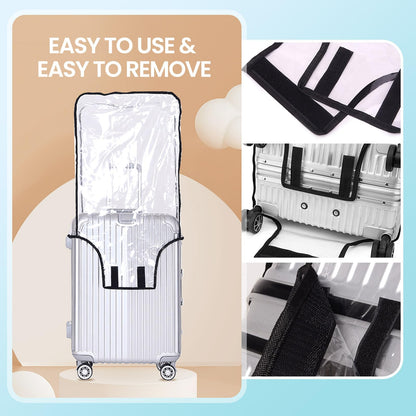 Luggage Covers for Suitcase PVC Suitcase Cover Waterproof Luggage Protector Cover Clear Luggage Covers for suitcases Protector 0.6mm Thickening for Travel Fits 24 Inch Luggage