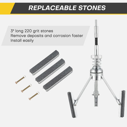 Acymner Engine Cylinder Hone Tool | 5 to 17.7cm Diameter Adjustable Deglazer with Extra 3PCS 3" Long Stones 220 Grit