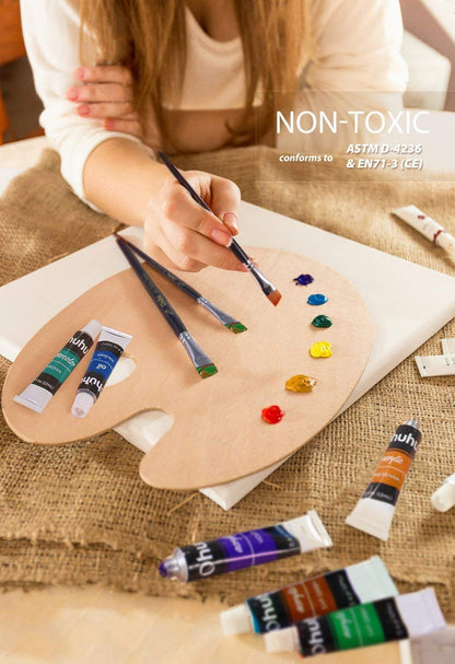 Ohuhu Watercolor Paint Set 24 Premium Quality Art Watercolors Painting Kit (12 ml, 0.42 oz.) with 6 Painting Brushes for Artists, Students Beginners for Landscape Painting
