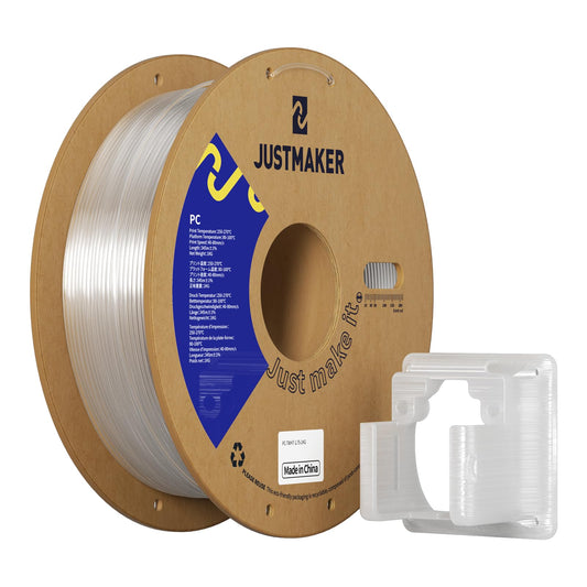 PC 3D Printer Filament, High Temperature Resistant, Low Warpage, Upgrade Cardboard Spool, 1kg, Dimensional Accuracy +/-0.03mm, 1.75mm, Transparent White
