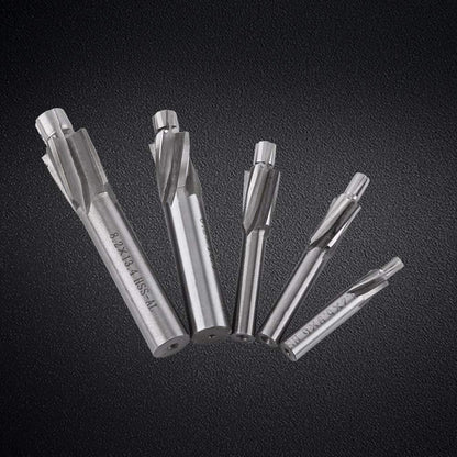 Hilitand 5pcs Counterbore Drill Bits Set, 4 Flutes Straight End Mill Cutter HSS Countersink Slot End Mill Cutter M3-M8 for Copper Aluminum Cast Iron, Milling Cutter