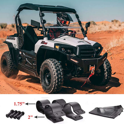 UTV Rear View Mirrors Side Mirror, 2 Pack Rear View Mirror for 1.75" - 2" Roll Cage, All-Terrain Vehicle UTV Side View Mirrors Adjustable Shatterproof Bracket Universal for UTV Cars - Black