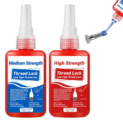 1DFAUL Thread Lock, 50ml x2 Locktight Threadlock Medium and High Strength Lock, Threadlocker Lock & Seal Nuts, Bolts, Stable and Anti-Rust