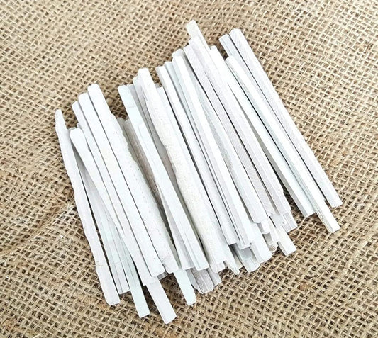 4OUR FAITH Edible Slate Pencils/Slate Bars - White - Natural Limestone - 120 Pack (800 grms) - 8*6 mm - Chisel Point - Writing on Blackboards, Slates, and Art Surfaces