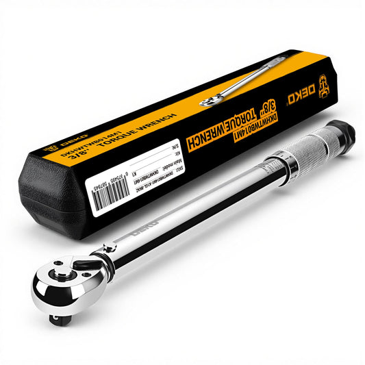 DEKOPRO 3/8 Inch Drive Dual-Direction Torque Wrench, 5-50 Ft-Lb & 6.8-67.8 Nm Range, ±3% Precision, 72-Tooth Chrome Vanadium Ratchet, 14.5inches Anti-Slip Matte Handle