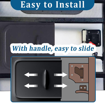 RV Screen Door Slider, 12" White Panel Fits RV, Trailer, Camper, Motor Home, Cargo Trailer (Black)