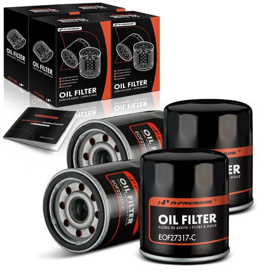 A-Premium 4-PC 10K Miles Protection Spin On Oil Filter Compatible with Ford & for Honda & Nissan & Hyundai & Subaru & Dodge & Mazda & Chrysler & Acura & Mitsubishi & Infiniti & Suzuki & Plymouth