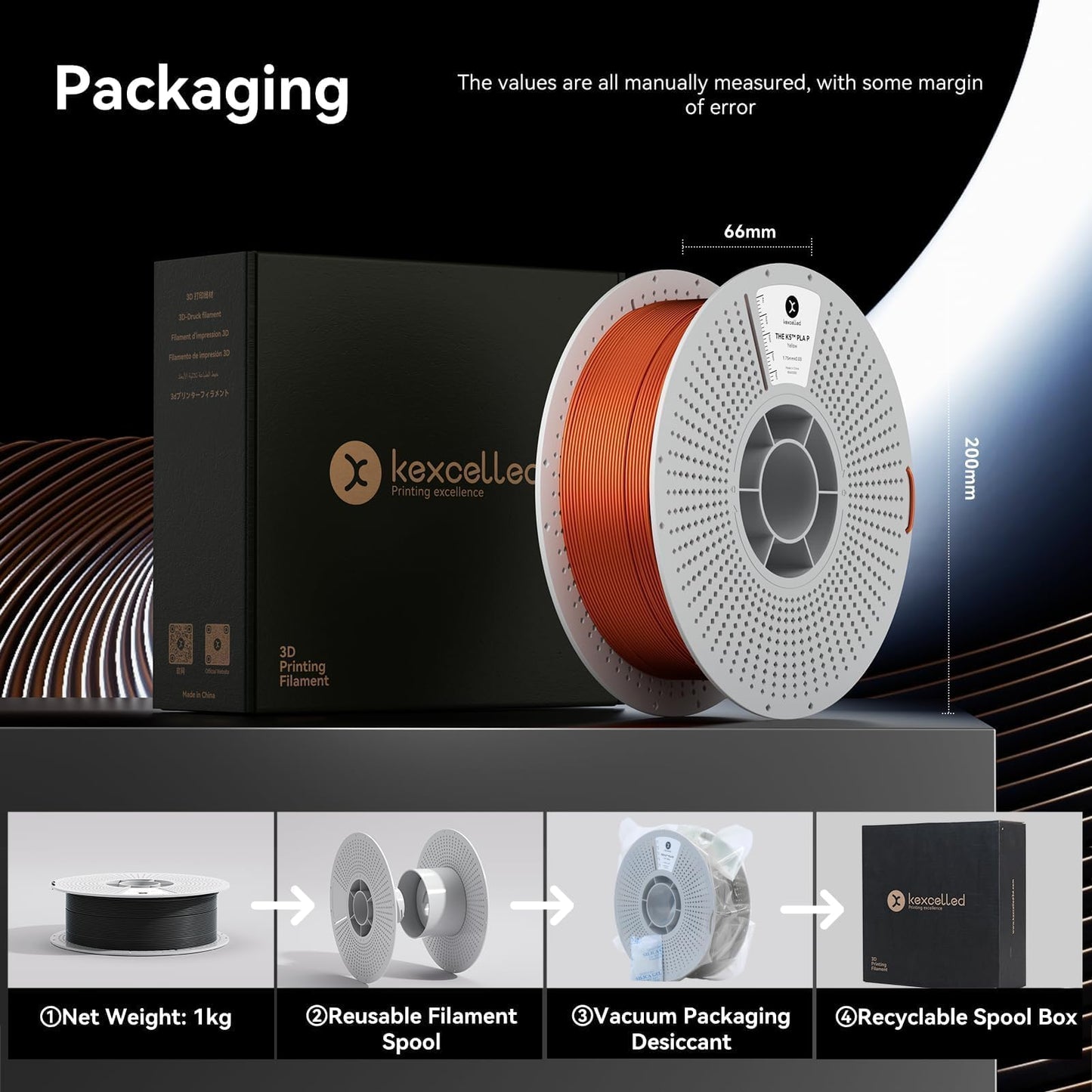 KEXCELLED Metallic PLA Filament 1.75mm, Hunter Green Metal 3D Printer Filament PLA,Silk Metal Glossy Shiny Surface,Dimensional Accuracy +/- 0.03mm,1kg Reusable and Removable Spool
