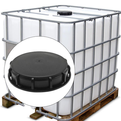 ZUDKSUY 2 Pcs Plastic IBC Storage Tank Caps, Black 6 Inch Leak-Proof Design IBC Tote Tank Cover with Gasket for Chemical Industrial Liquid Storage Tank