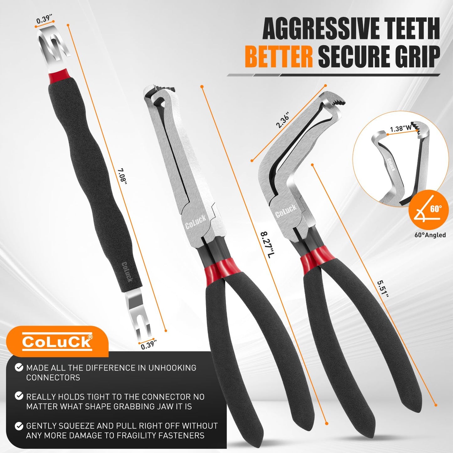 3Pcs Electrical Disconnect Pliers 37960 37980, 60 Degree Connector Separator 13120, Automotive Terminal & Plug Removal Tool Kit - Electrical Pliers Connector Pliers Set Terminal Removal Tool