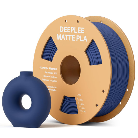 DEEPLEE Matte PLA Filament 1.75mm, 3D Printer Filament Dimensional Accuracy +/- 0.02mm, No Clogging, Higher Toughness, Cardboard Spool 3D Filament, 1kg Navy Blue