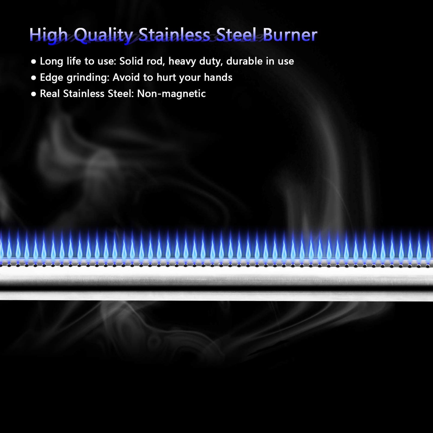 Uniflasy Stainless Steel Grill Tube Burner 60040 Replacement Parts for Weber Q100, Q120, Q1000, Q1200 Gasgrill, Length 17 inch