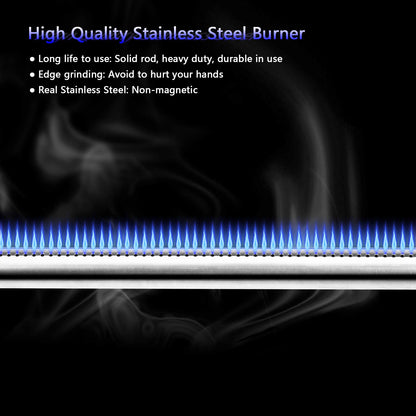 Uniflasy Stainless Steel Grill Tube Burner 60040 Replacement Parts for Weber Q100, Q120, Q1000, Q1200 Gasgrill, Length 17 inch