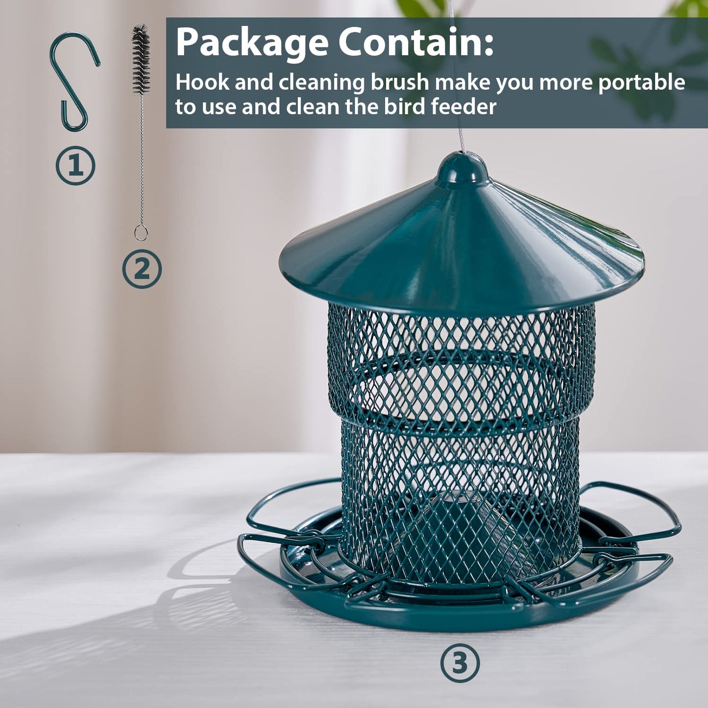 Metal Bird Feeder for Outside, Window Bird Feeder Eco-Friendly and Anti-Rust Wild Bird Feeders, Outdoor Birdfeeders for Wild Birds, Finch, Cardinal and Bluebird