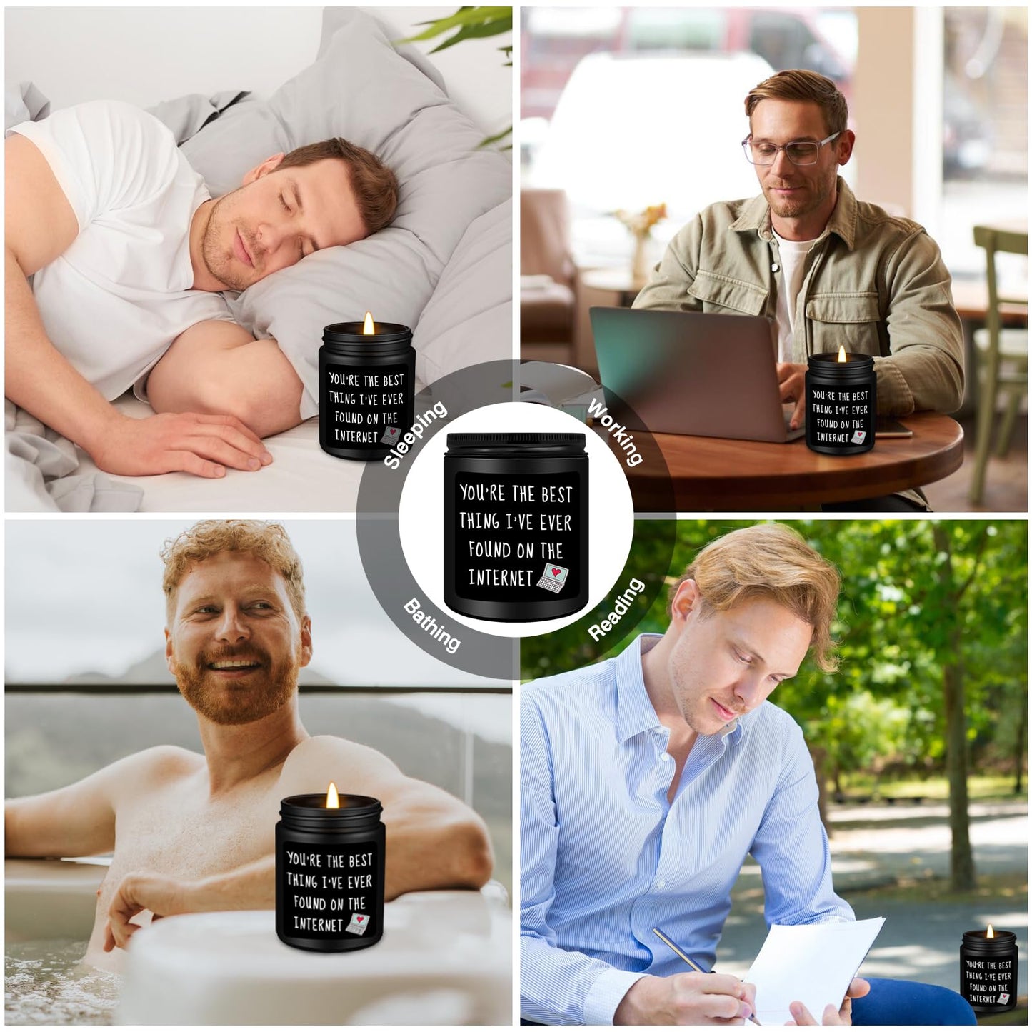 Homsolver Gifts for Men Him, Anniversary Romantic Gifts for Boyfriend Husband, Birthday Thanksgiving Christmas Valentines Day Presents for Boyfriend Best Friends Men, Scented Candles for Him