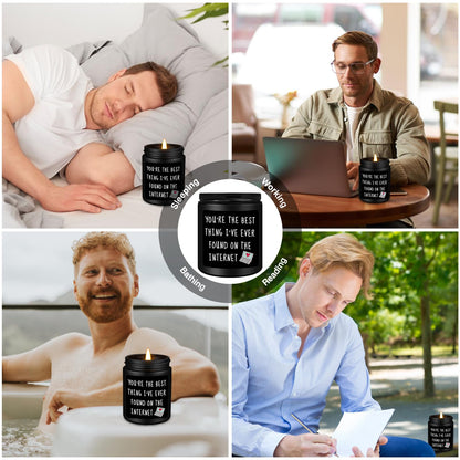 Homsolver Gifts for Men Him, Anniversary Romantic Gifts for Boyfriend Husband, Birthday Thanksgiving Christmas Valentines Day Presents for Boyfriend Best Friends Men, Scented Candles for Him