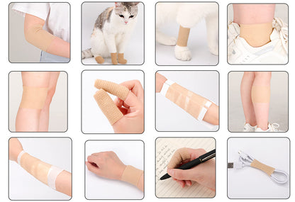 24 Pack Brown Breathable Self Adhesive Bandage Wrap 2 Inch, Multi-Purpose Non-Woven Cohesive Wrap - Vet Wrap | Athletic Tape, Ankle Sprains, Swelling, Pets