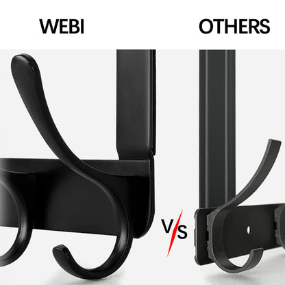 WEBI Over The Door Hooks for Hanging,Door Hanger,Over The Door Towel Rack,Over Door Coat Rack for Towels,Clothes,Bathroom,Black