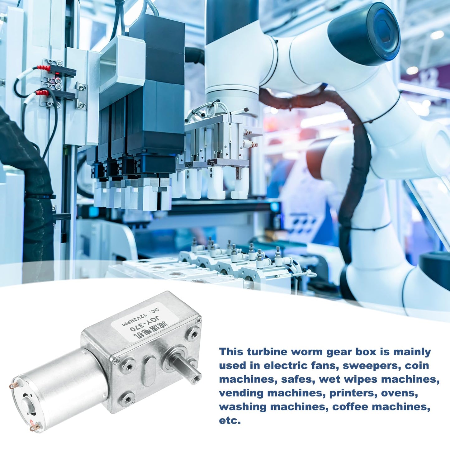 MECCANIXITY DC 12V 2 RPM Reversible Worm Geared Motor Reducer Motor 6mm D Shape Shaft High Torque Gear Box with Fixing Bracket Reduction Electric Motor for Sweepers, Printers, Ovens