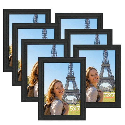 Giftgarden 5x7 Picture Frames Black 7 Pack Cadre Photo Frames Set for Wall or Tabletop Display