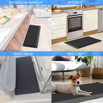 lazywoodpecker Anti Fatigue Rug, Kitchen Mat for Floor, Waterproof, Non Slip, Standing and Comfort Desk/Floor Mats for House Sink Office (17.3"x28" - 0.75 inch, Black)