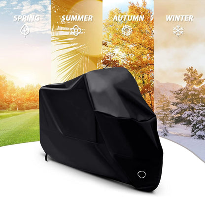LIHAO Motorcycle Cover Waterproof Outdoor Motorbike Protection Cover Fits up to 96.5 inches Motorbike Cover with Storage Bag All Season Protection (XL)