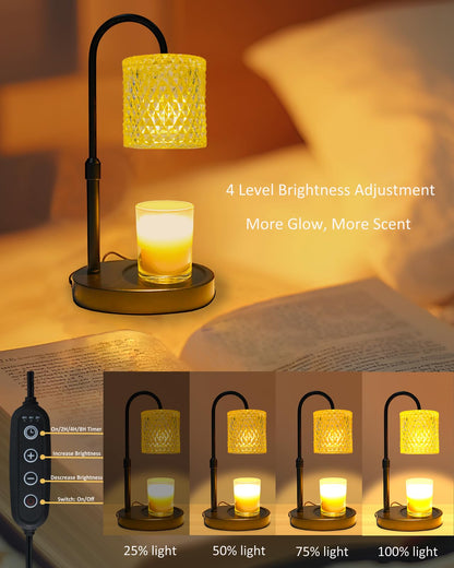 Candle Warmer Lamp with Timer & Adjustable Height Dimmer Christmas Gifts for Women, Wax Candle Lamp for Jar Candles, Home Room Décor Gifts for Women, Mom, New Home, Birthday Gfits Mother’s Day Gifts