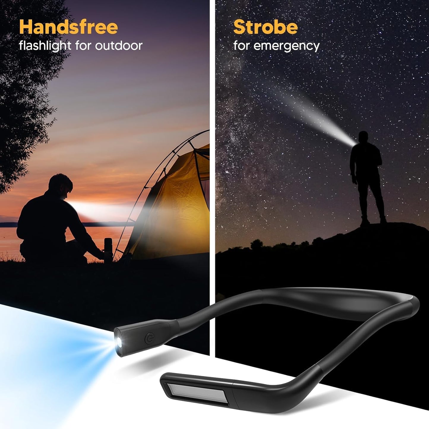 Reading Light Book Lovers Gifts: Book Light for Night Reading in Bed, Eye-Friendly Rechargeable Neck Booklight Book Accessories, Knitting Crochet Sewing Supplies Mothers Day Gifts for Grandma Wife Mom