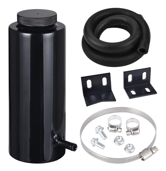 EVIL ENERGY Coolant Overflow Tank, Radiator Overflow Bottle Universal 800ml Aluminum Black