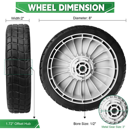 HRR216 Lawn Mower Wheels 2 Front Wheels 44710-VL0-L02ZB Compatible with Honda HRR216 HRT216 HRS216 Lawn Mower