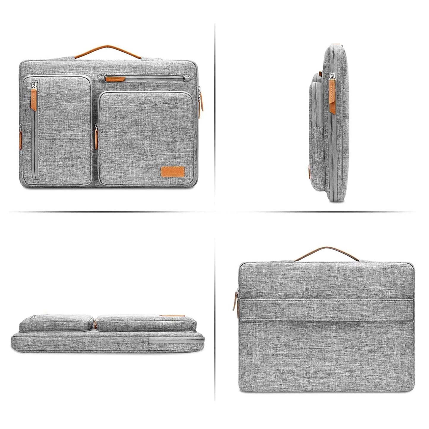 MOSISO 360 Protective Laptop Case 13 inch, 13 inch Laptop Sleeve Compatible with MacBook Air M5 M4 M3 M2 M1 2026-2018/Neo/Pro M2 M1, Side Open Carrying Case with 4 Zipper Pockets&Handle, Gray